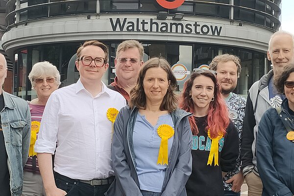 Rebecca Taylor with Lib Dem activists