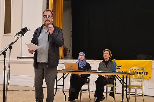 Professor John Holmwood speaking to Waltham Forest Liberal Democrats on 6 November 2023