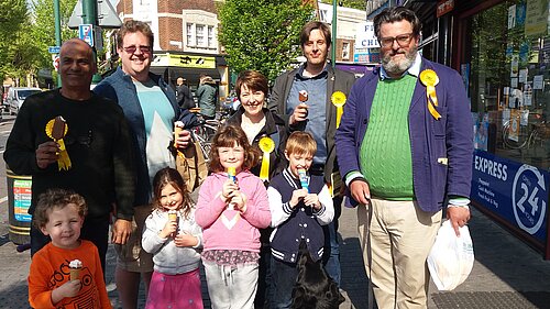 Lib Dem Activists Eating Ice Cream